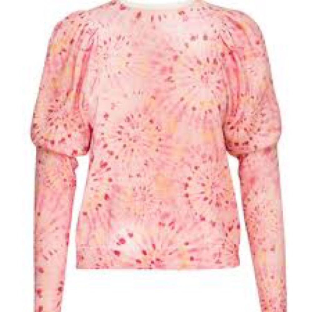 MISA L.A./Kali Long Puff Sleeve Pink Tie Dye Top - Sz M